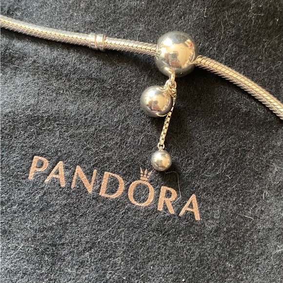 Pandora silver string of beads dangle charm - Picture 1 of 2